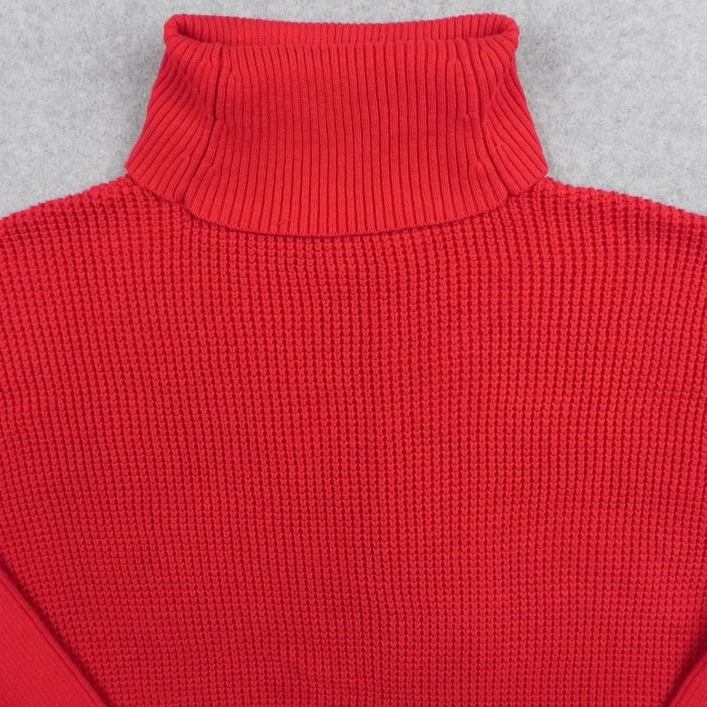 Michael Kors Sweater Womens 2X Plus Pullover Knit Turtleneck Red Long‎ Sleeve